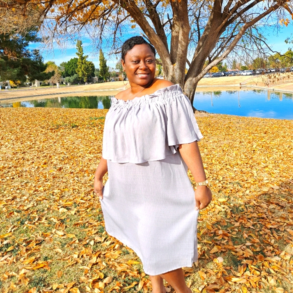 Ruffle Layer Off Shoulder Mini Dress (Plus Size)